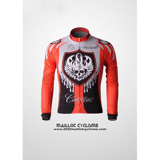 2010 Maillot Ciclismo Rock Racing Rouge et Bleu Clair Manches Longues et Cuissard